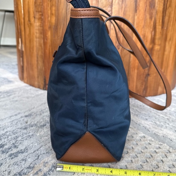 Preowned Michael Kors Kempton Navy Blue Nylon Tote Shoulder Handbag Purse P - Picture 5 of 13